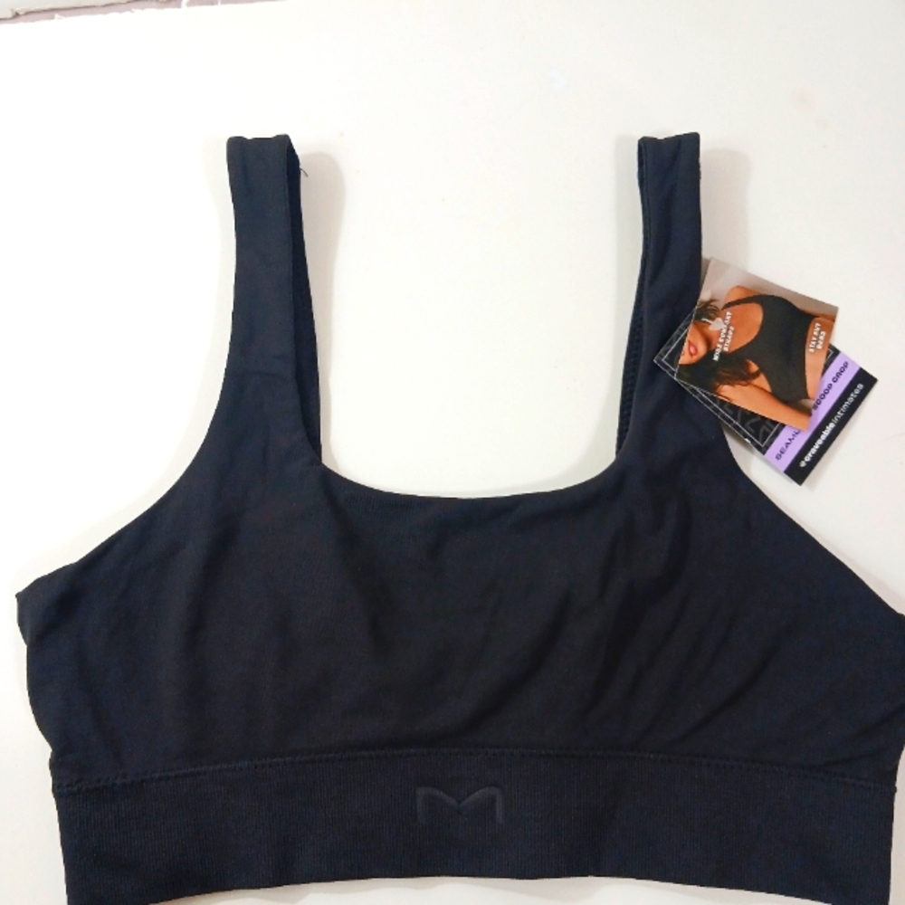 Maidenform Seamless Scoop Crop Bralette Black Women's NWT - Picture 5 of 7
